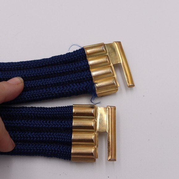 Jos a Bank Vintage Cord Belt Gold Bow and Clasp - Picture 2 of 9